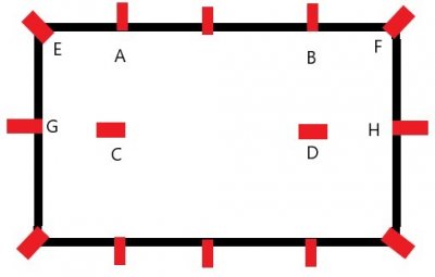 長方形タープの張り方図